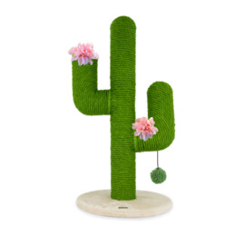 Moowi Cactus Kratzbaum beige mit Blume 70 cm