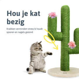 Moowi scratching post beige with flowers 70 cm