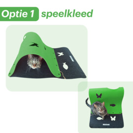 cat play mat and tunnel Green